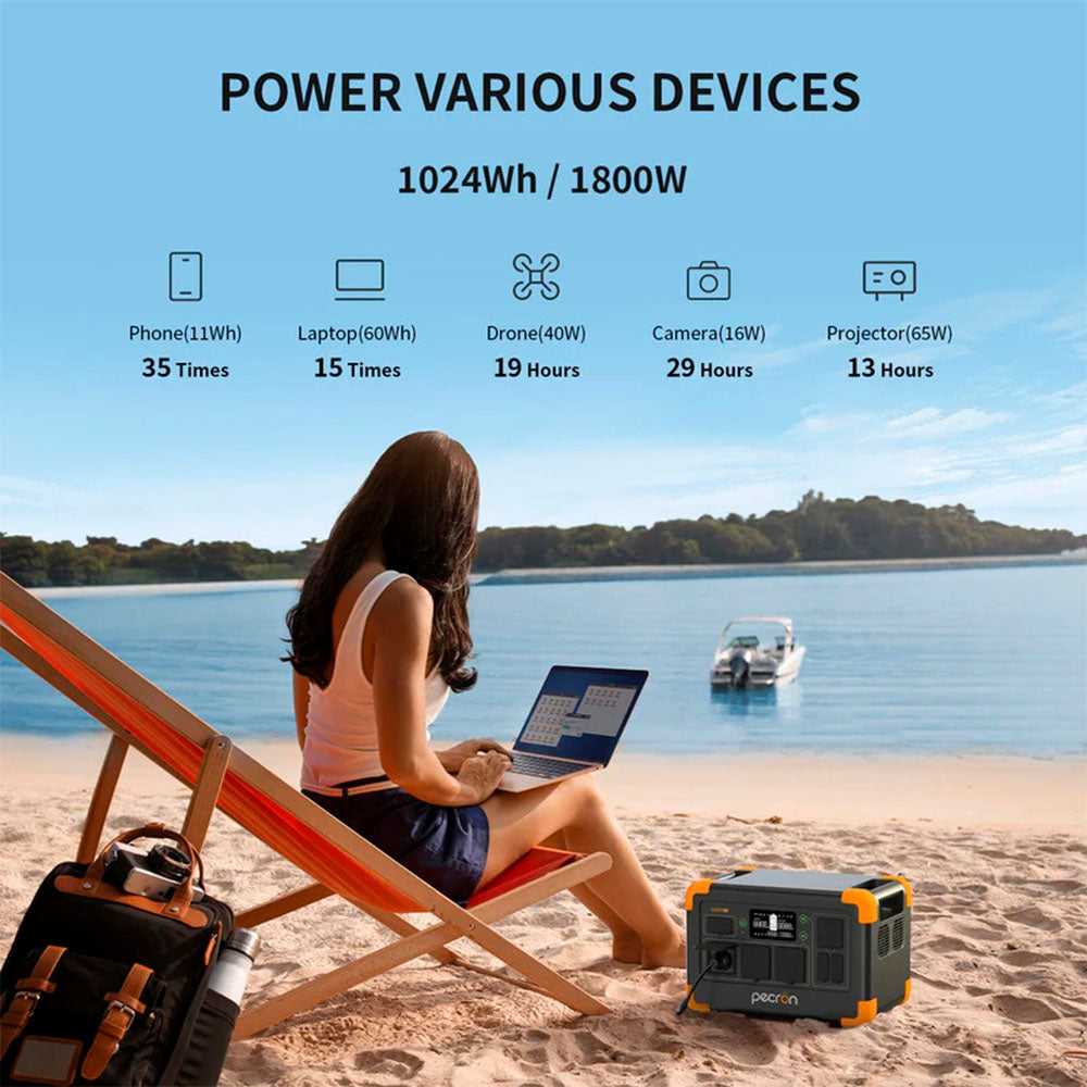 Estación de Energía Portátil Pecron E1000LFP de 1024Wh