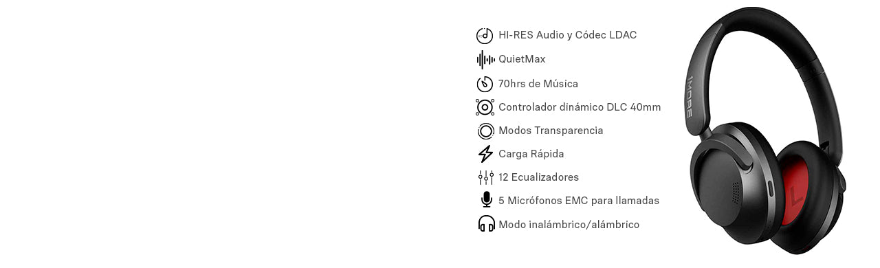 Audífonos 1More SonoFlow Wireless ANC - Black – BLU/STORE