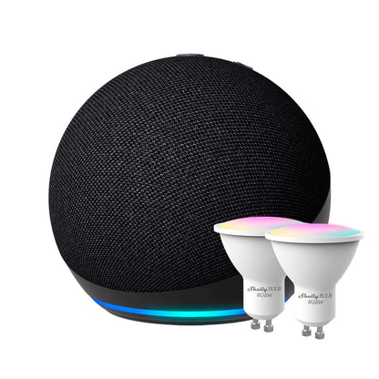 Kit Amazon Echo Dot 5 Gen + 2x Ampolleta Shelly Duo WiFi RGBW GU10