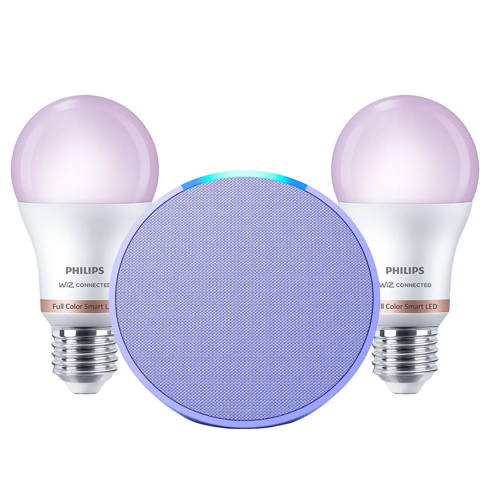 Kit Amazon Echo POP + 2x Ampolletas Philips Smart 60W E27