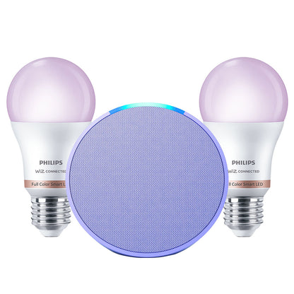 Kit Amazon Echo POP + 2x Ampolletas Philips Smart 60W E27