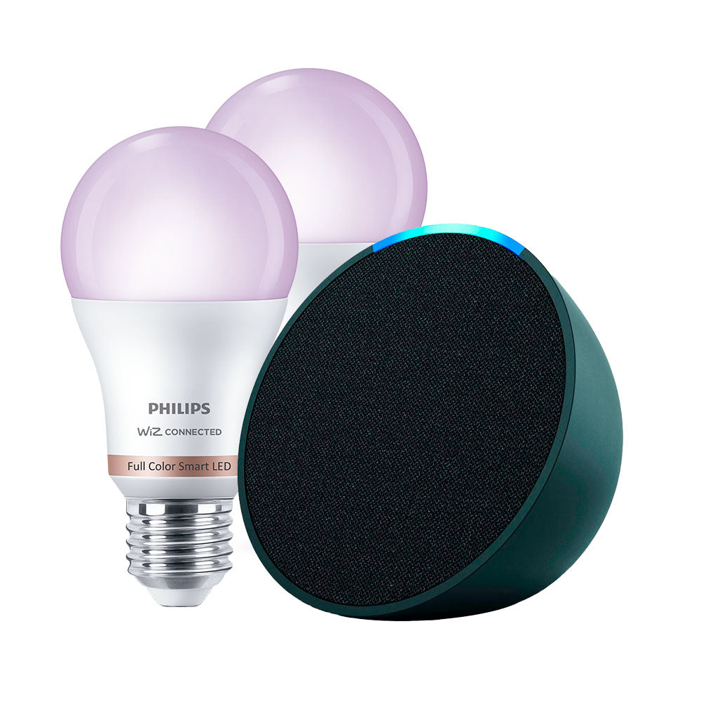 Kit Amazon Echo POP + 2x Ampolletas Philips Smart 60W E27