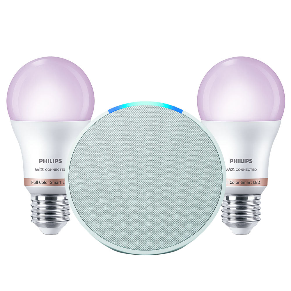 Kit Amazon Echo POP + 2x Ampolletas Philips Smart 60W E27