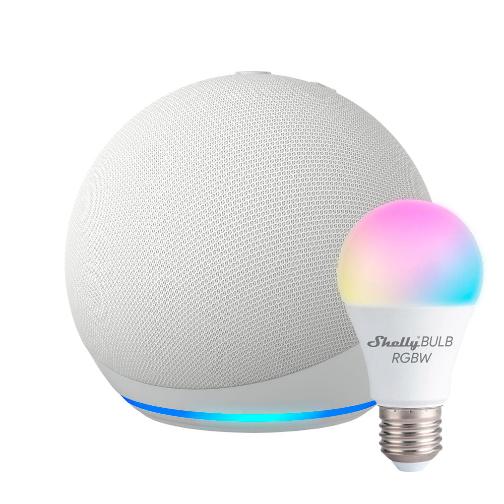 Kit Amazon Echo Dot 5 Gen + Ampolleta Shelly Duo RGBW E27