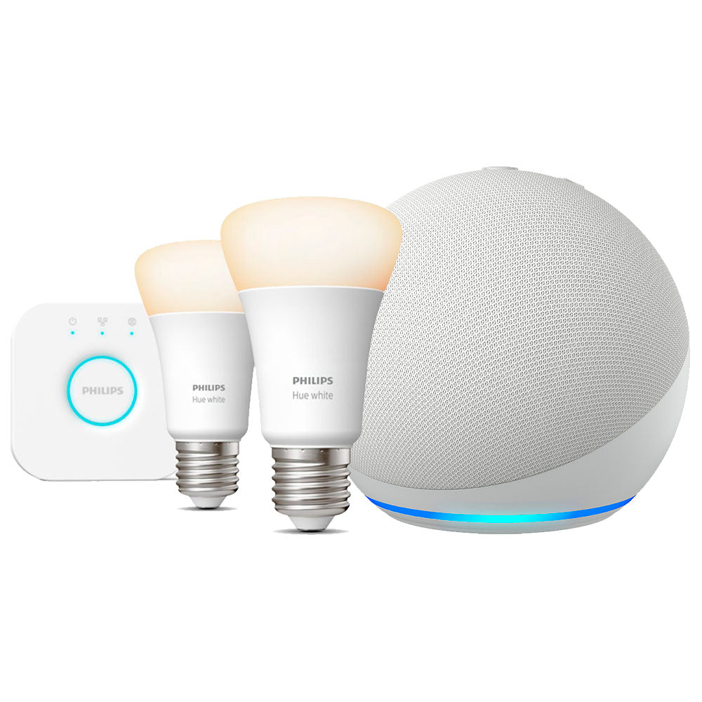 Kit Amazon Echo Dot 5 gen+ Philips Hue White 2 Ampolletas Led + Bridge