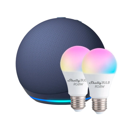 Kit Amazon Echo Dot 5 Gen + 2x Ampolletas Shelly Duo RGBW E27