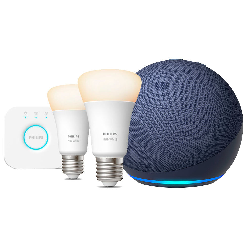 Kit Amazon Echo Dot 5 gen+ Philips Hue White 2 Ampolletas Led + Bridge