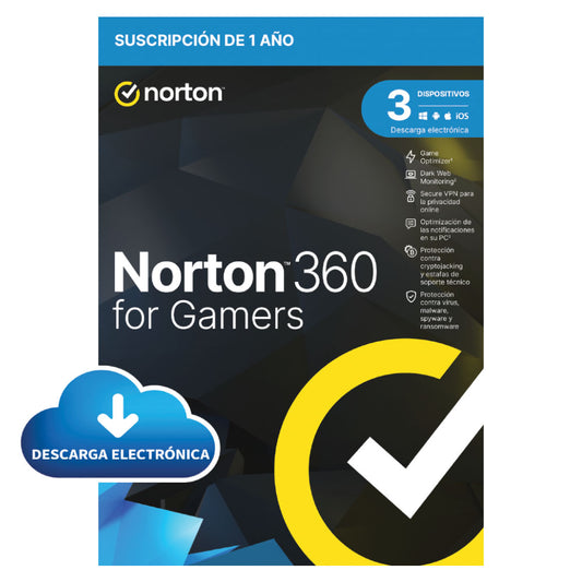 Norton 360 para Gamers Digital- 3 Dispositivos