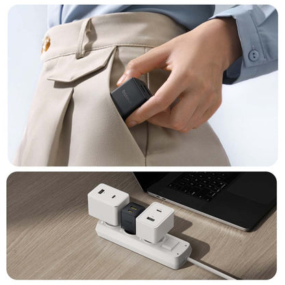 Cargador Rápido Baseus Palm Cluster USB y Tipo C 20W + Cable Tipo C a Tipo C Negro