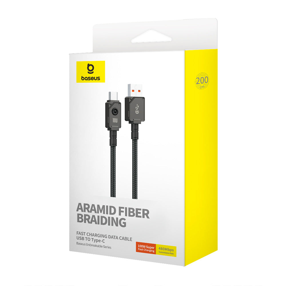 Cable de Carga Rápida USB a Tipo-C Unbreakable 2Mts 100w Baseus Open Box
