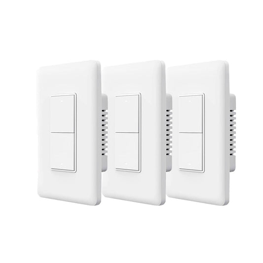 Pack 3x Interruptor de pared sin neutro doble Aqara