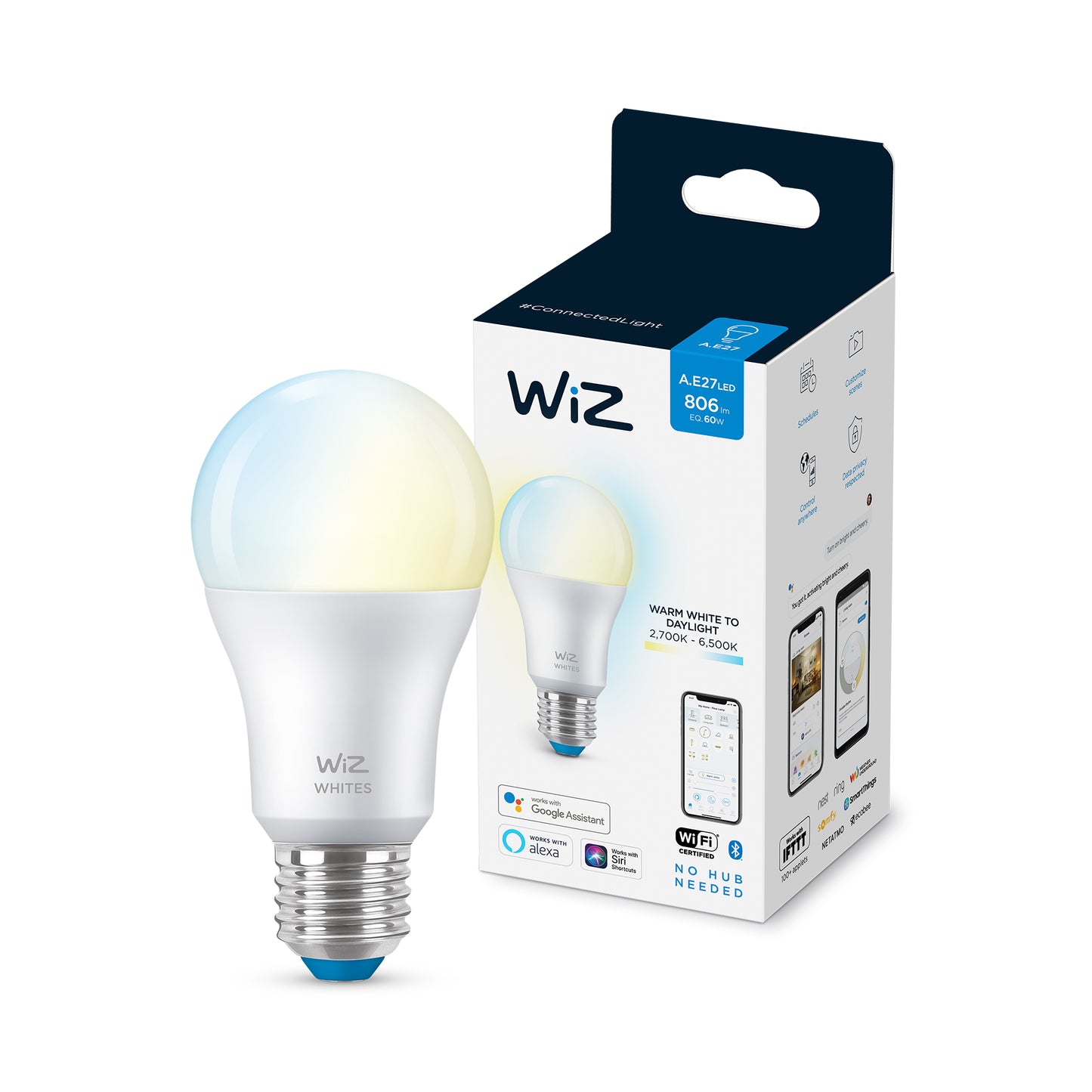Ampolleta LED Wiz Wifi Luz Calida/fria 9w E27