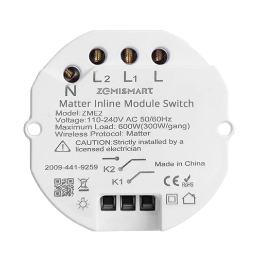 Interruptor inteligente Matter WiFi 2 canales Zemismart - imagen 1