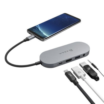 CASA HUB S 240GB USB-C 5 en 1 Adam Elements Gris