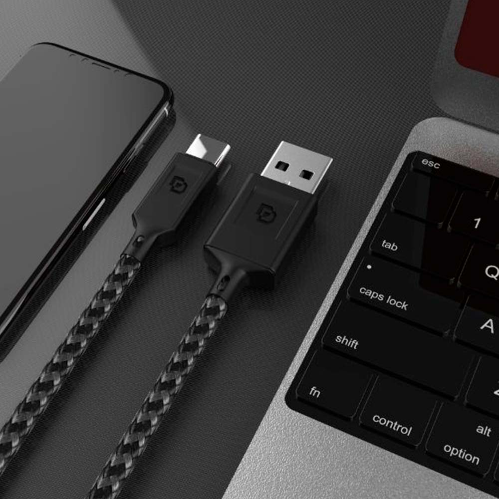 Cable USB a USB-C 2.0 Rugged Dusted - Negro
