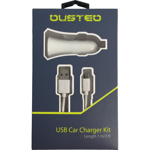 Cargador Auto + Cable Micro USB 2.4A + 1A Dusted