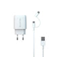 Cargador USB-C PD 20W Fast Charge 2 en 1 Dusted - Blanco
