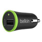 Cargador 12 Volts 2.4 Amp USB Belkin negro