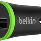 Cargador 12 Volts 2.4 Amp USB Belkin negro