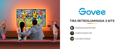 Tira Retroiluminada RGB 3 Mts con Control para TV - Govee