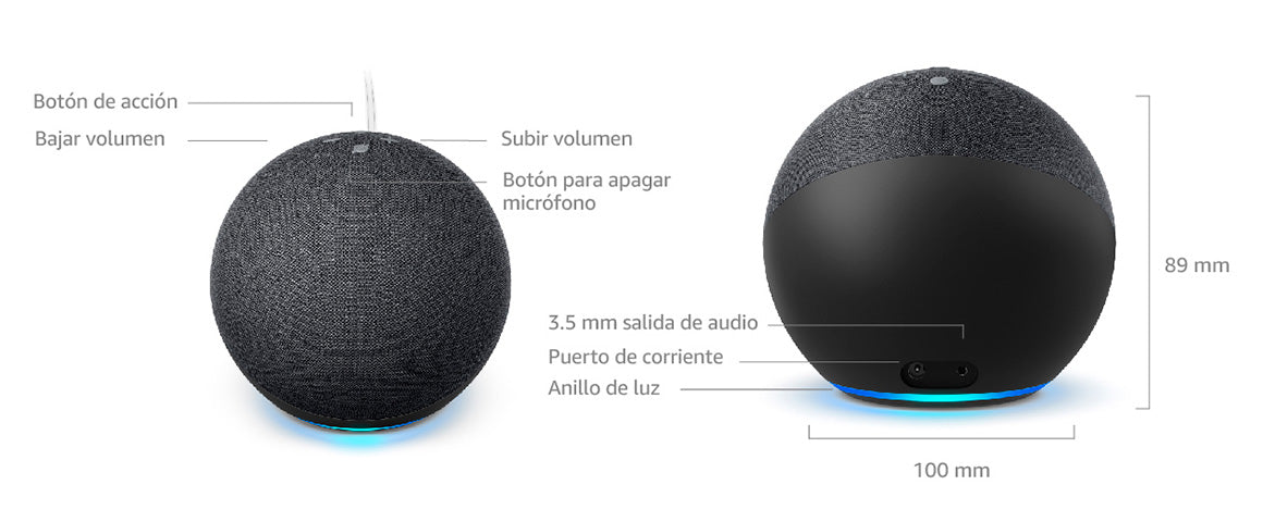 Echo 4Ta Grande Alexa Parlante Inteligente Negro